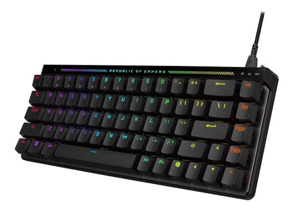 ASUS ROG Falchion Ace HFX - Tastatur - 65% - compact - med berøringspanel - bakgrunnsbelyst - USB - tastsvitsj: ROG HFX Magnetbrytere - svart