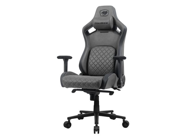 COUGAR CGR-DSF-GRB, Universal gaming-stol, 150 kg, Polstret sete, Polstret ryggstøtte, Svart/grått, Svart