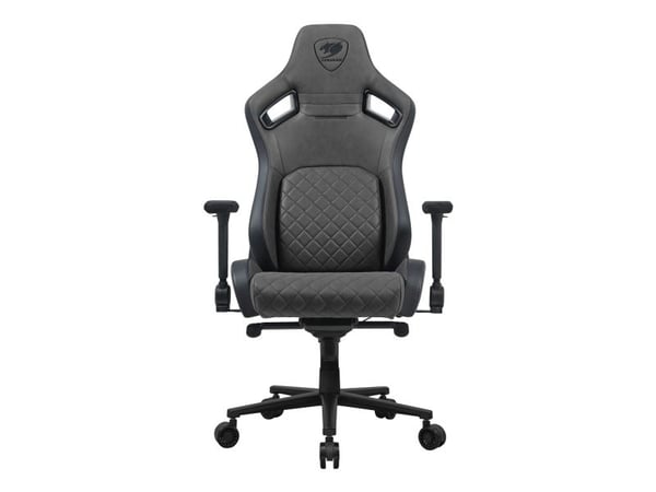 COUGAR CGR-DSF-GRB, Universal gaming-stol, 150 kg, Polstret sete, Polstret ryggstøtte, Svart/grått, Svart