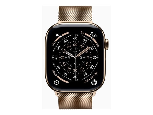 Apple Watch Series 11 GPS + Cellular 46mm Gold Titanium Case with Gold Milanese Loop - M/L