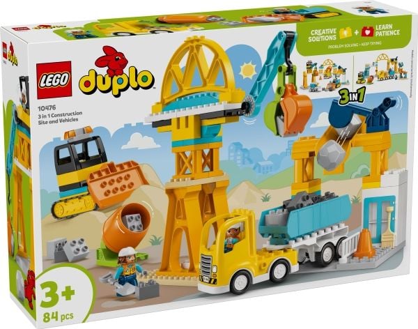 LEGO DUPLO 10476 3-i-1 Byggeplass med anleggsmaskiner