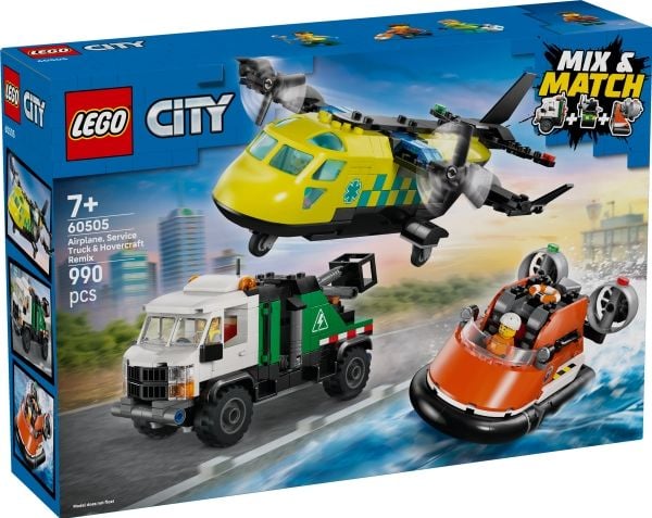 LEGO City 60505 Fly-, servicebil- og luftputebåt-remix