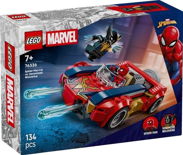LEGO Super Heroes 76336 Spider-Man i bil mot venomifisert Wolverine