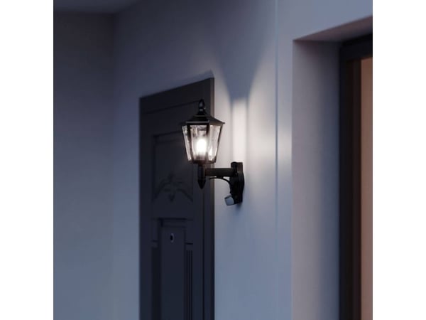 Steinel L 15 S 617813 Vägglampa utomhus med rörelsesensor Energisparlampa, LED (RGB) E27 60 W Svart