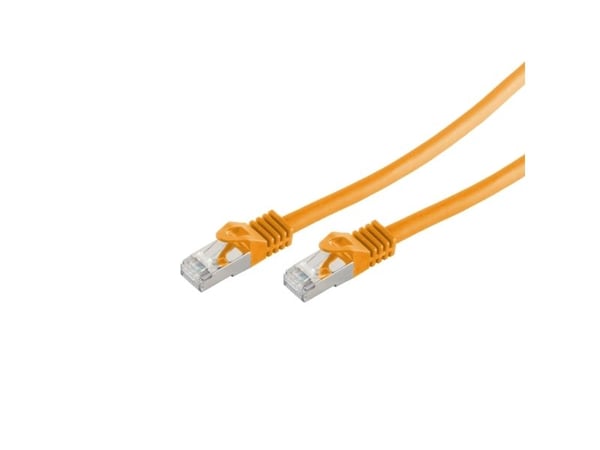 S/CONN standard patchkabel Cat. 6A med rådekabel Cat.7, S/FTP dobbelt skjermet, halogenfri, gul, 50,0 m (16675550Y)