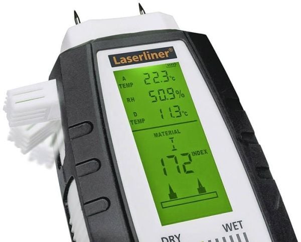 Laserliner MultiWet-Master Compact Plus -materiaalin kosteusmittari; Lämpötilan mittaus.