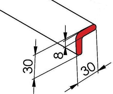 VISO PUS300NJ Skydd skum sort, gul (L x B) 4,5 m x 30 mm