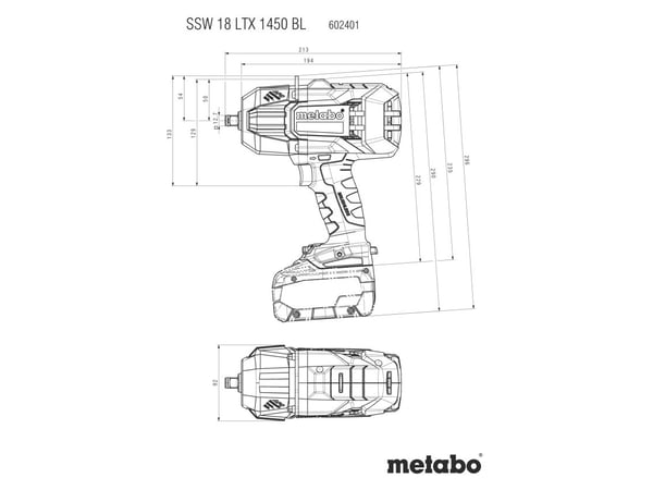 Metabo SSW 18 LTX 1450 BL akkukäyttöinen iskuvetolaite - SOLO