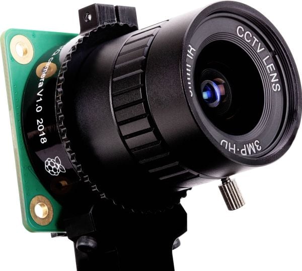 Raspberry Pi - CCTV-linse - fastfokal - manuell irisblender - CS-montering - 6 mm - f/1.2