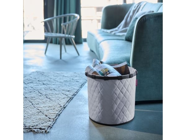 Reisenthel homebasket M, Grå, Aluminium, Polyester, Kurv, Monokromatisk, Geometrisk mønster, Innendørs