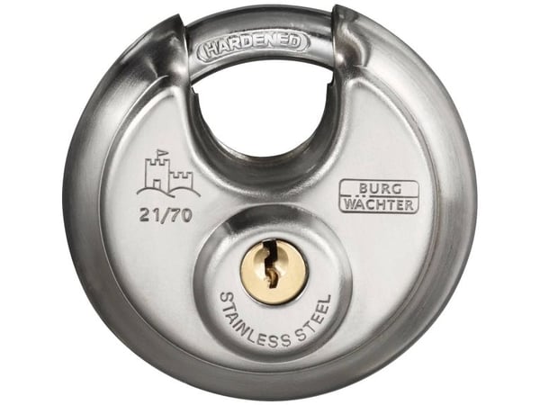 BURG-WÄCHTER Circle 21, Konventionellt hänglås, Nyckellås, Lika nyckel, Silver, Rostfritt stål, Härdat stål