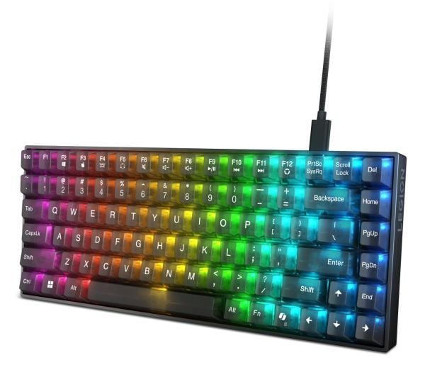 Lenovo Legion K510 Mini Pro - Tastatur - 75% - compact - bakgrunnsbelyst - USB - QWERTY - amerikansk engelsk - tastsvitsj: Brown Tactile - gjennoms...