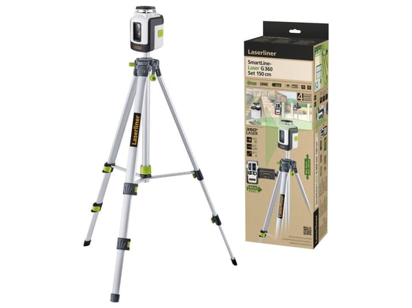 Laserliner 081.118E, 30 m, 0,3 mm/m, 4°, 515 nm, 515 nm (< 1 mW), Roterende laservater