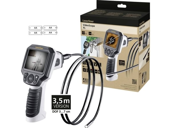 Laserliner VideoScope XL, 320 x 240 pixlar, 8,13 cm (3.2"), 53°, 2x, 9 mm, Svart, Vit