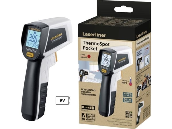 Laserliner ThermoSpot Pocket, 95 mm, 132 mm, 37 mm, 144 g, Svart, Grå, °C