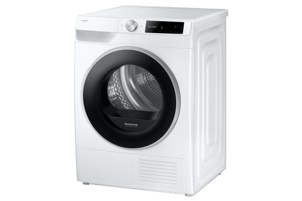 Samsung Series 6 DV90DG6845LE, Frittstående, Frontmatet, Varme pumpe, Hvit, Rotasjon, Berøringskontroll, Riktig/Høyre