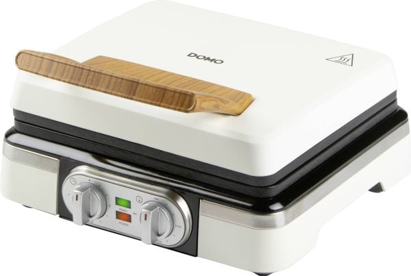 DOMO DO9280W vohvelikone, 1520W, 2 suurta vohvelia, lämpötilan säätö, valkoinen