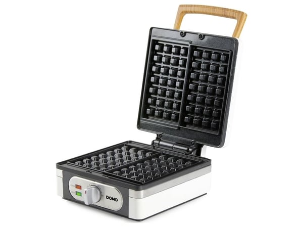 DOMO DO9274W vohvelikone, 1400W, 2 suurta vohvelia, lämpötilan säätömahdollisuus