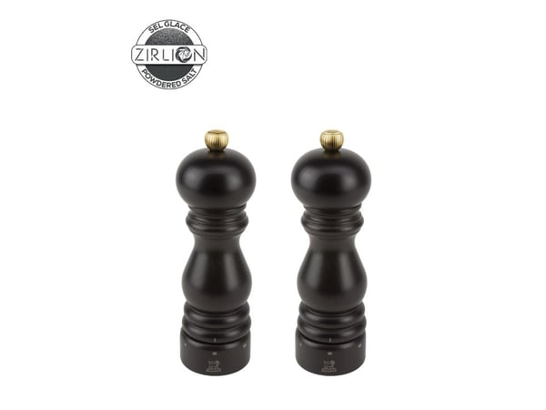 Peugeot Paris u''Sele, Salt- og pepperkvernsett, Sjokolade, Bøketre, Rustfritt stål, 180 mm, Frankrike