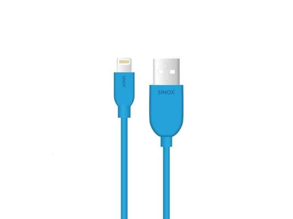Sinox SXI2502MFI-BL, 2 m, Lightning, USB A, Hankjønn, Hankjønn, Blå
