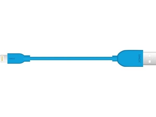 Sinox SXI2502MFI-BL, 2 m, Lightning, USB A, Hankjønn, Hankjønn, Blå