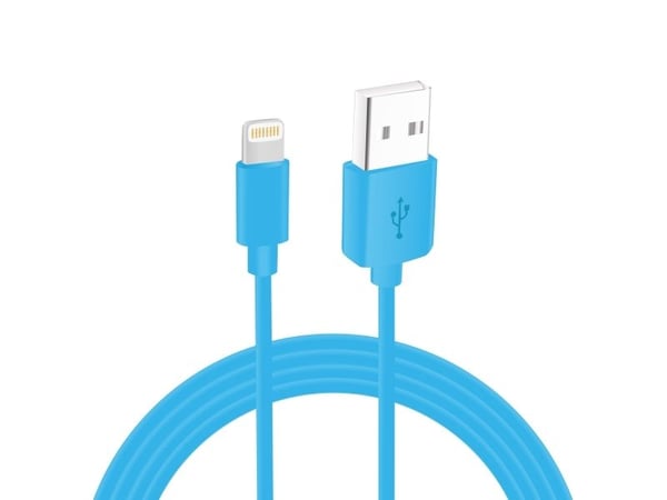 Sinox SXI2502MFI-BL, 2 m, Lightning, USB A, Hankjønn, Hankjønn, Blå