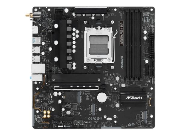 ASRock A620AM Pro-A WiFi - Hovedkort - micro ATX - Socket AM5 - AMD A620A Chipset - USB 3.2 Gen 1, USB-C 3.2 Gen 1 - 2.5 Gigabit LAN, Wi-Fi 6E, Blu...