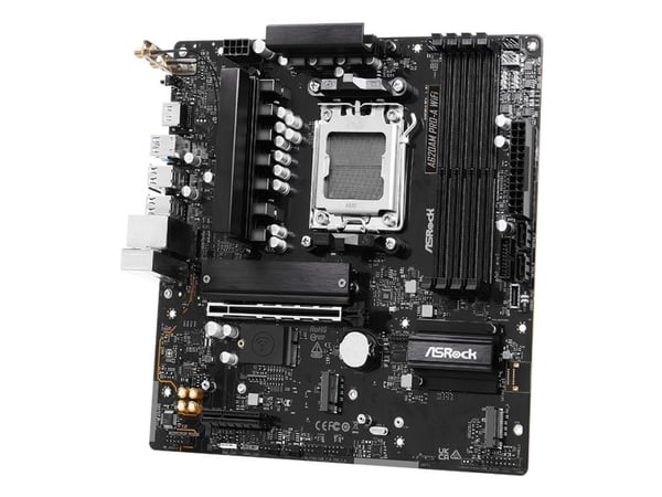 ASRock A620AM Pro-A WiFi - Hovedkort - micro ATX - Socket AM5 - AMD A620A Chipset - USB 3.2 Gen 1, USB-C 3.2 Gen 1 - 2.5 Gigabit LAN, Wi-Fi 6E, Blu...