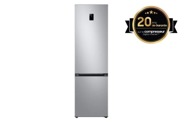 Samsung RB38C672ESA, 390 l, Ikke-frost (kjøleskap), SN-T, 8 kg/24t, E, Grå, Metallisk, Sølv