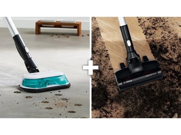 Bosch BSS712XHYG, 2-i-1 stavstøvsuger, Uten pose, Akva, Svart, Sølv, Hvit, 0,3 l, Tørr, HEPA