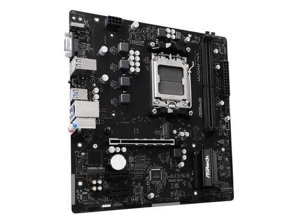 ASRock A620AM-HVS - Hovedkort - micro ATX - Socket AM5 - AMD A620A Chipset - USB 3.2 Gen 1, USB-C 3.2 Gen 1 - Gigabit LAN - innbygd grafikk (CPU kr...