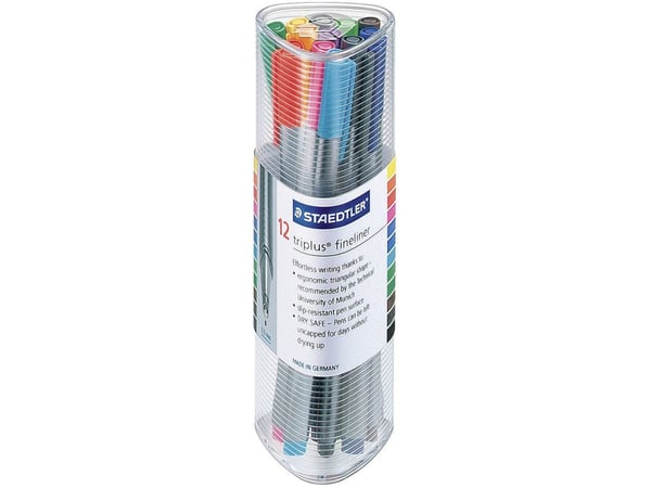 STAEDTLER triplus - Fineliner - assorterte farger - vannbasert blekk - 0.3 mm - superfin (en pakke 12)
