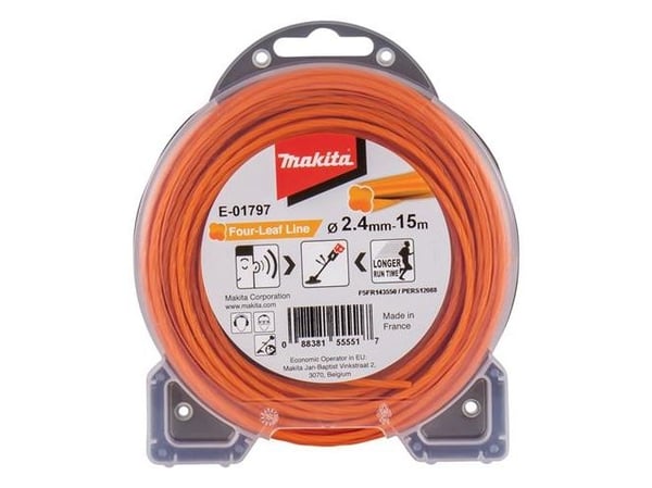 Makita - Mowing line - 2.4 mm - lengde: 15 m - for P/N: DUR191UZX3, DUR368AZ, UR006GM101