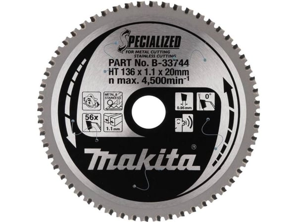 Makita Specialized, Metall, 13,6 cm, 2 cm, 4500 RPM, 1,1 mm, Makita