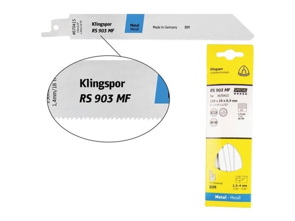Klingspor 670434 bajonettsagblad sagbladlengde 210 mm 5 stk