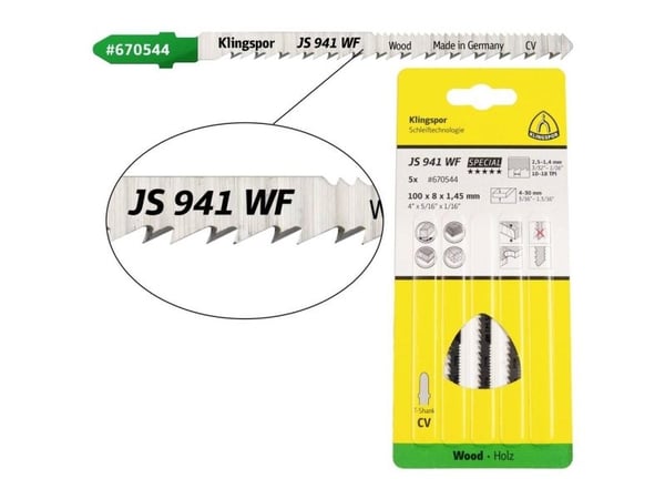 KLINGSPOR stikksagblad til stikksag 100x5x1,45 mm JS 941 WF (5 stk.)