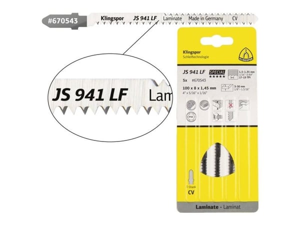 KLINGSPOR stikksagblad 100x5x1,45 mm JS 941 LF /5 stk