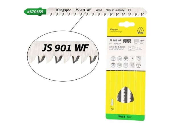 KLINGSPOR stikksagblad 115x8x1,45 mm JS 901 WF /5 stk