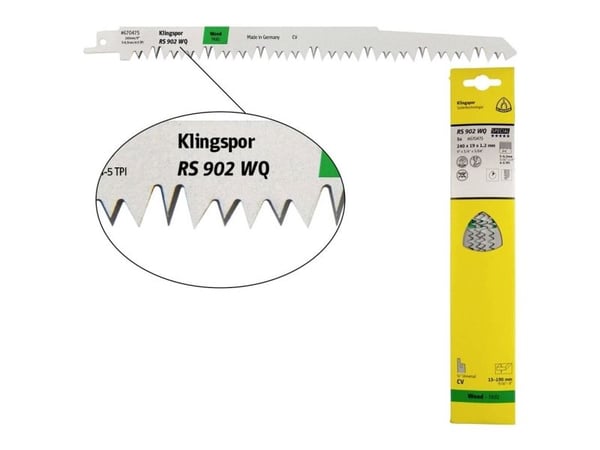 KLINGSPOR stikksagblad til sag 240x19x1,2mm RS 902 WQ /5 stk.
