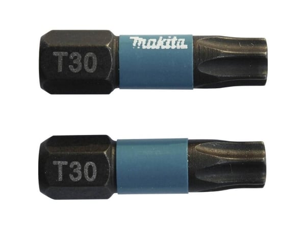 Makita Impact Black - Impact screwdriver bit - 2 deler - torx - T30 - heksagonal - lengde: 25 mm
