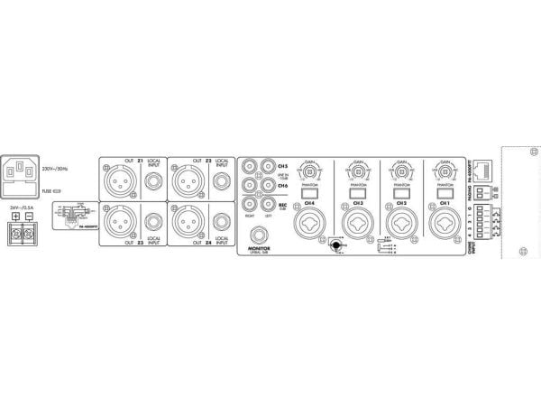 Monacor PA-6040MPX, Sort