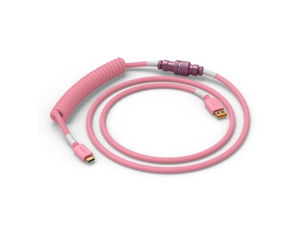 Glorious Glorious GMMK kveilkabel Pixel Pink, spiralkabel, USB-C/USB-A - rosa