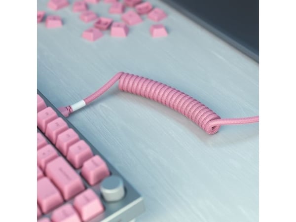 Glorious Glorious GMMK kveilkabel Pixel Pink, spiralkabel, USB-C/USB-A - rosa