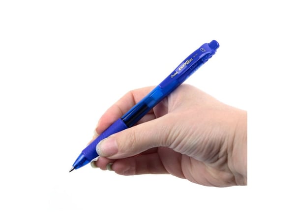 Pentel Energel X, Sisäänvedettävä geelikynä, Sininen, Sininen, Läpikuultava, Muovi, Kumi, Kumi, Molempikätinen
