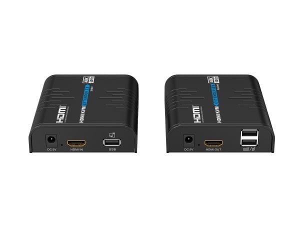 KVM-extender HDMI over IP, max 120 m, 4K 60 Hz, USB