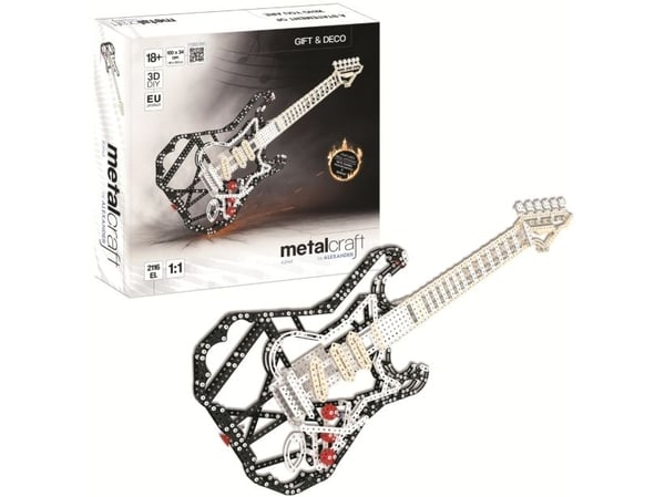 Metalcraft DIY 3D gitarbyggesett i svart metall