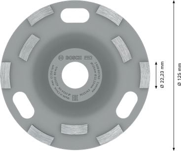 Bosch 2 608 601 763, Slipeskive, Flatt senter, Betong, Bosch, 2,22 cm, 12,5 cm