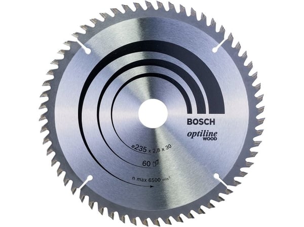 Bosch Optiline Wood - Sirkelformet sagblad - for tre - 235 mm - 60 tenner