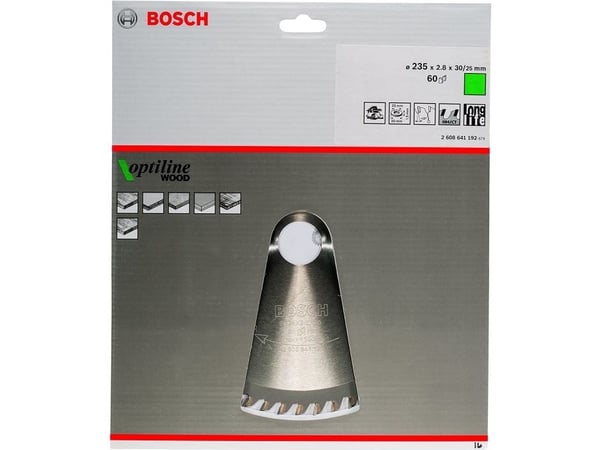 Bosch Optiline Wood - Sirkelformet sagblad - for tre - 235 mm - 60 tenner