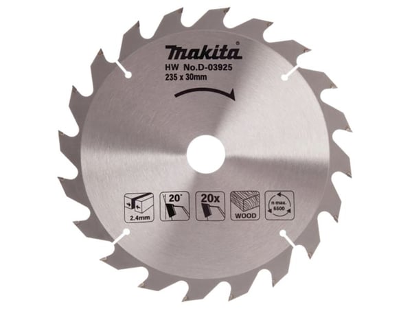 Makita D-03925 T.C.T. sag 235X2,4X30mm 20° T20 Standard tre
